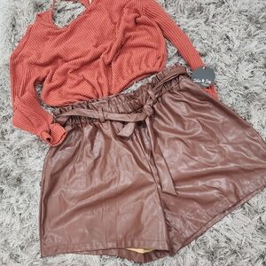 Faux Leather Shorts